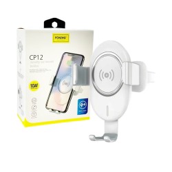 Foneng CP12 Metal Gravity Wireless Car Phone Holder White Foneng CP12 Metal Gravity Wireless Car Phone Holder White